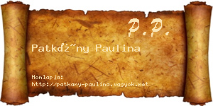 Patkány Paulina névjegykártya